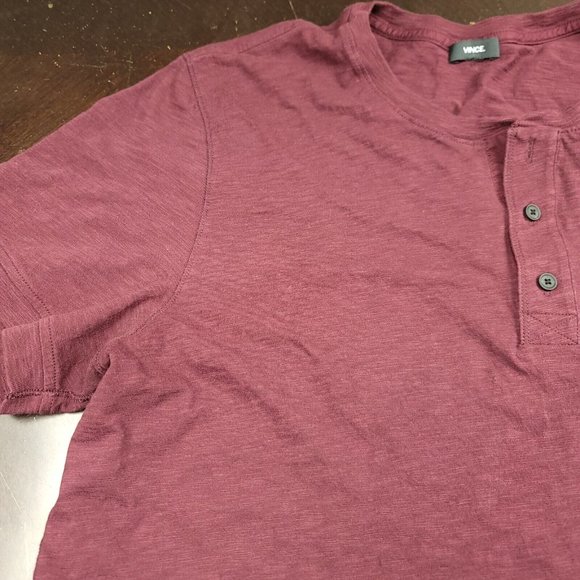 Vince Mens XXL Shirt Henley‎ Red Short Sleeve Casual Cotton 2XL - Issues - Picture 7 of 14